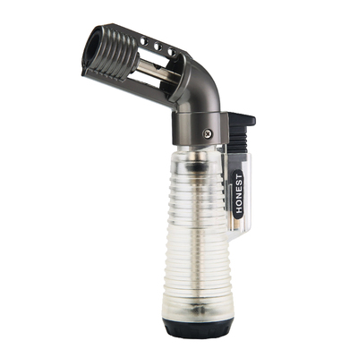 百诚弯头喷枪便携直冲充气打火机透明迷你焊枪金属点烟斗雪茄艾灸