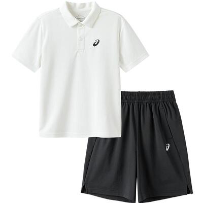 ASICS/亚瑟士儿童26年夏季新款吸湿速干运动弹力短袖polo针织套装