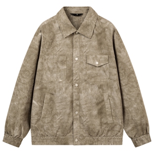 班尼路SK美式复古翻领麂皮夹克男2026新款宽松百搭休闲时尚外套YS