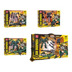 新乐新吃鸡枪变形机器人三合一变形机甲模型AK47儿童男女孩小玩具