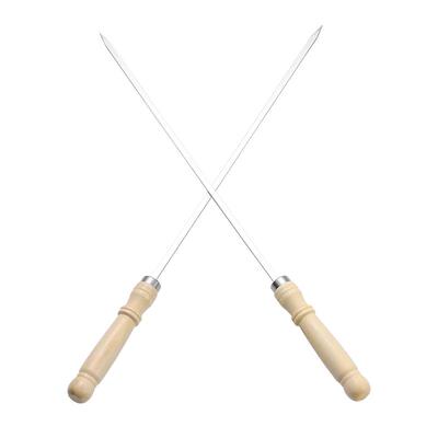 原古人木柄烧烤针签子食品级钢签