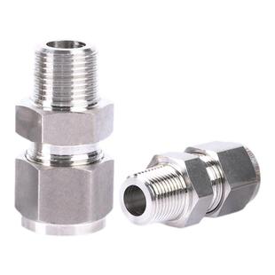 不锈钢316L双卡套直通终端 液压气路英制管接头 研磨仿进口接头