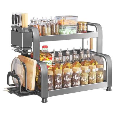 厨房调料品置物架台面多功能放油盐酱醋调味瓶罐刀架筷子收纳架