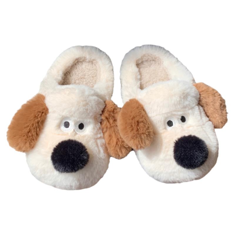 冬季保暖儿童棉拖鞋男童女童居家室内防滑毛绒可爱掌门狗宝宝棉鞋