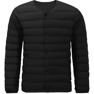 HLA/海澜之家无领薄款羽绒服25秋新款抗静电保暖蓬松鸭绒外套男