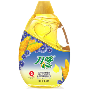 刀唛玉米亚麻籽油4.68L胡麻仁食用油月子油植物油家用炒菜调和油
