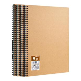 得力a4笔记本本子高中生专用加厚线圈本小学生日记本实用型考研办公活页记事本牛皮纸外壳练习本