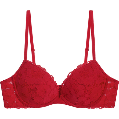 红色本命年挺拔圆润小胸微聚内衣