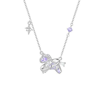 珍尚银中国黄金小飞马流光项链