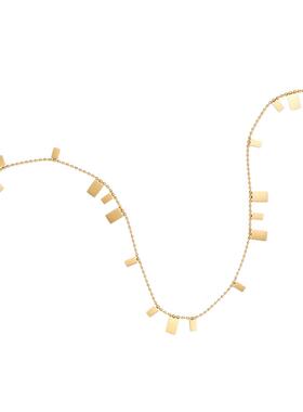 不褪色~洗澡不用取方块项链