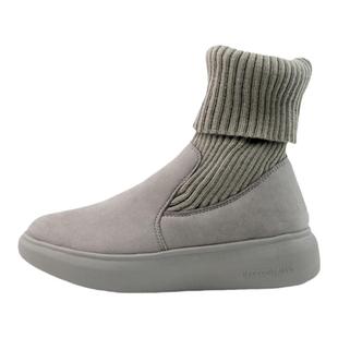 长立养生鞋长春款马丁靴女高筒春秋新款高帮毛织防滑时尚休闲女鞋