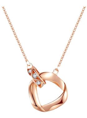 莫比乌斯环项链女环环相扣锁骨链