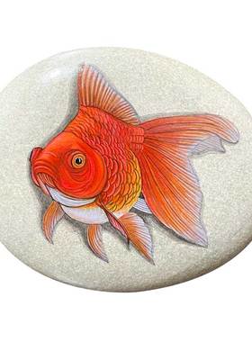 石头摆件现代办公室手绘饰品