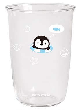 原创papa海豹企鹅玻璃杯生日礼物