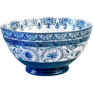 大汤碗大碗超大号盛汤家用创意水果碗个性蔬菜沙拉碗时尚中式青花