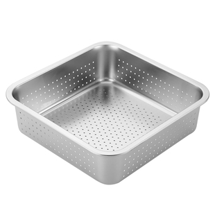 304不锈钢冲孔方盆沥水盆商用洗菜盆 熟食盆沥水控油盆正方形漏盆