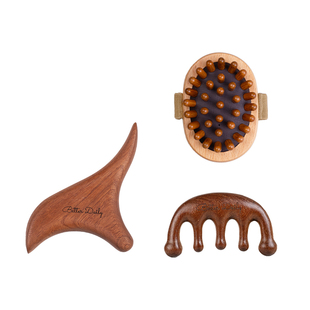 BetterDaily气垫经络按摩梳疏通全身刮痧按摩刷提拉睡前舒压套组