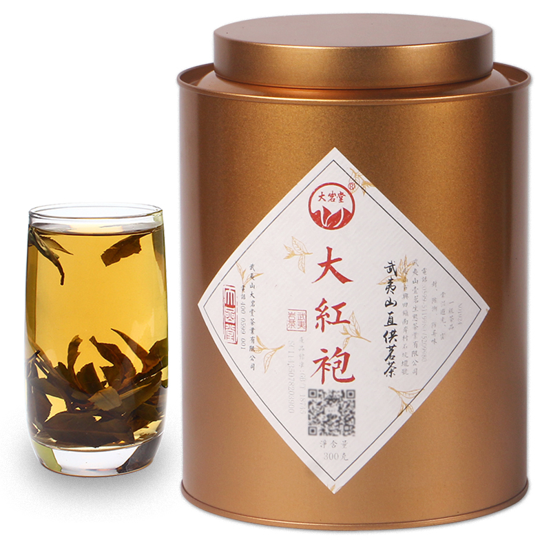 大巖堂大紅袍茶葉散裝武夷巖茶鐵罐自飲簡裝閩北高火濃香型烏龍茶