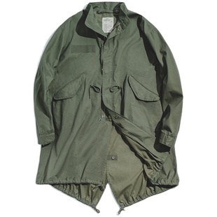 马登工装 美式复古M65战壕派克服鱼尾风衣parka长款大衣外套男春