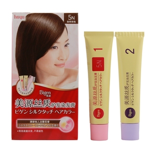 日本Bigen/美源丝质护发染发膏遮盖白发变黑植物染发霜剂一梳黑油