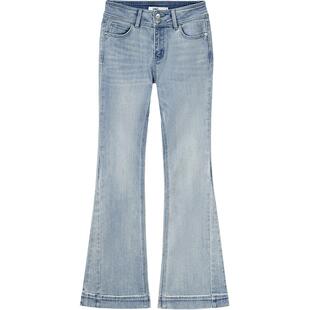 LINCCHIC金羽杰裤子女款中高腰弹力微喇裤修身牛仔裤女S241JE133Y