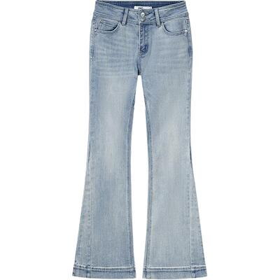 弹力修身中高腰微喇牛仔裤