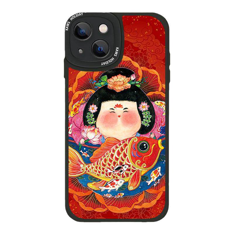 唐贵肥原创适用iPhone苹果17手机壳16小羊皮软壳17promax镜头全包防摔新中式华为mate60新款p60古风发
