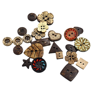 天然椰子壳纽扣男女衣服复古椰壳扣子毛衣开衫圆形实木木质钮扣