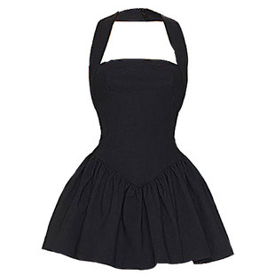 AurA加点闫同款Helsa挂脖连衣裙性感辣妹收腰显瘦蓬蓬短裙REVOLVE