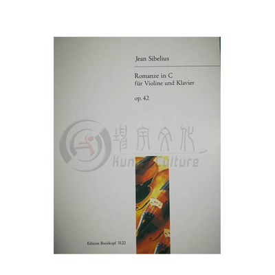 西贝柳斯 小提琴浪漫曲 C大调 op42 含独奏分谱 德国大熊原版乐谱书 Sibelius Romance Violin and Piano EB3122