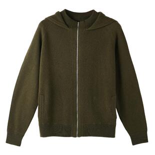 春竹100%纯羊绒连帽拉链女开衫季款宽松长袖休闲针织衫上衣女