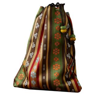 吉金彩文玩收纳包包随身中式手串核桃收纳袋束口抽绳双层手拎包包