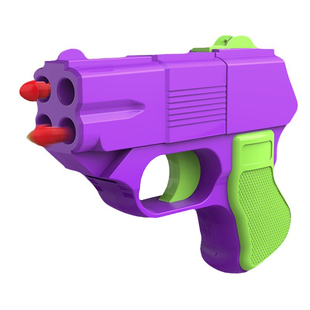 儿童左轮萝卜枪迷你硬连发式长管玩具抛弹壳便宜软安全子弹枪正版