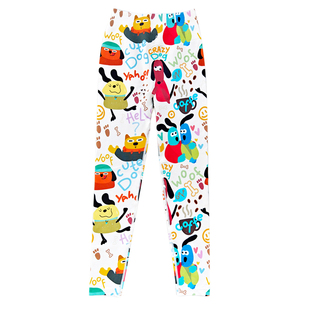 新款瑜伽裤女蜜桃臀运动健身裤提臀外穿紧身跑步裤子印花健美裤