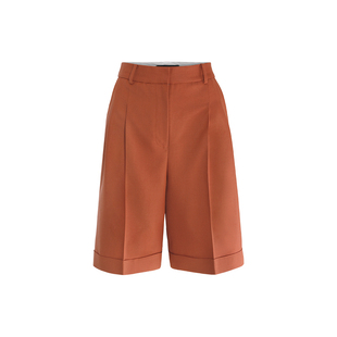 MARYLING玛俪琳秋季复古砖红色百慕大中裤A1CFW58030