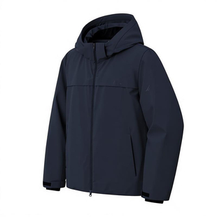 NAUTICA/诺帝卡男装春季防泼水尼龙带弹立领舒适棉服
