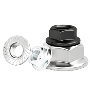 黑色304不锈钢法兰螺母螺帽防滑锁紧螺丝帽M3M4M5M6M8M10M12M16