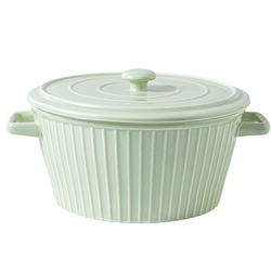 奶油风陶瓷双耳汤碗大号带盖猪油罐家用个人专用泡面碗螺蛳粉餐具