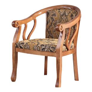 酒店茶楼会议围椅老人实木沙发椅子宾馆单人接待洽谈休闲客厅圈椅