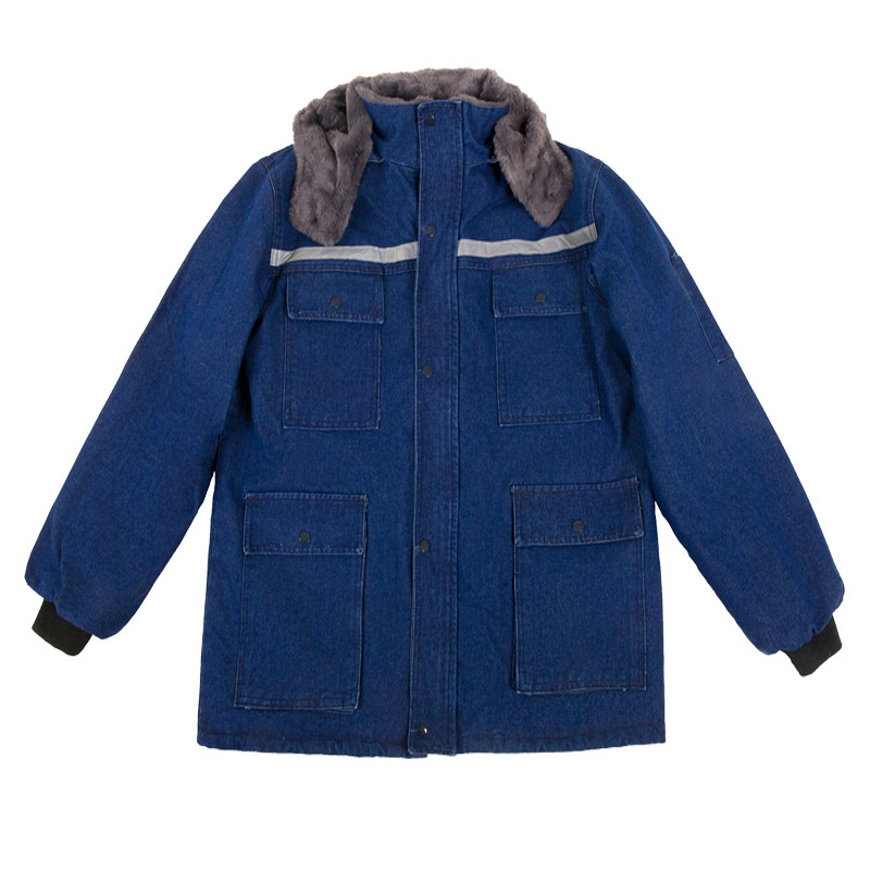 冬季棉服工作服加厚防寒可拆卸冷库电焊工防烫棉袄棉衣牛仔劳保服