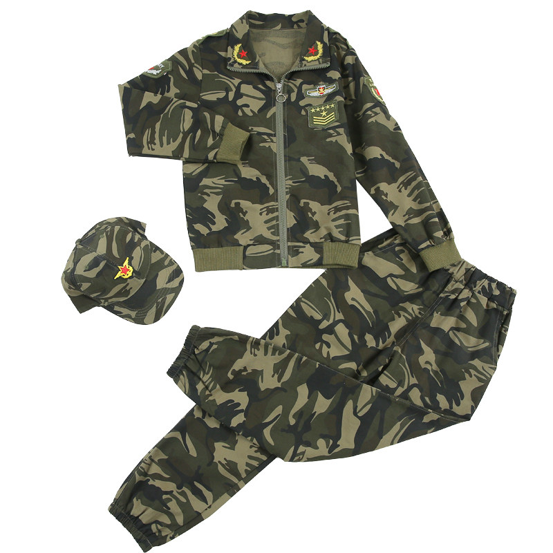 小孩坦克衣服套装军训秋冬儿童解放纯棉迷彩服男童当兵小朋友运动