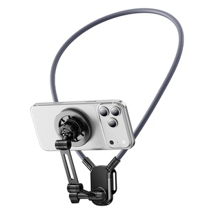 挂脖手机支架第一视角拍摄设备磁吸防抖胸前固定脖子vlog拍摄神器骑行钓鱼直播运动相机全景相机通用