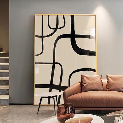 抽象艺术客厅装饰画现代简约落地画玄关挂画高级感几何黑白墙壁画