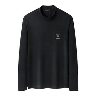 VMEN威曼双面德绒打底衫男秋冬季加绒半高领保暖内搭秋衣长袖W632