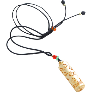 浣玺古风香丸吊坠挂坠香囊球随身佩戴复古镂空黄铜镀金项链饰品