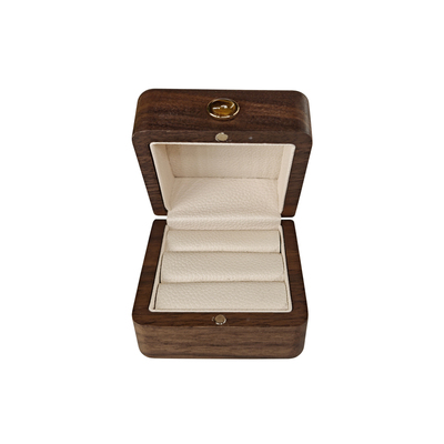 【天然虎眼石】实木戒指盒胡桃木首饰盒实木高档品质戒指耳钉收纳