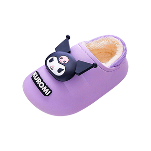 ABC ANGF冬季儿童棉拖鞋女童保暖加绒防水可爱宝宝鞋包跟男童棉鞋