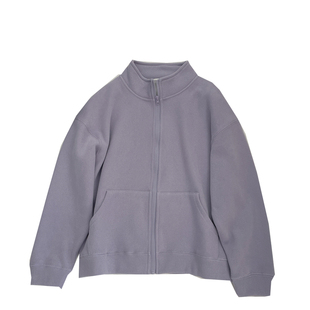 显白香芋紫~立领加绒拉链外套女！秋冬简约百搭加厚休闲开衫卫衣