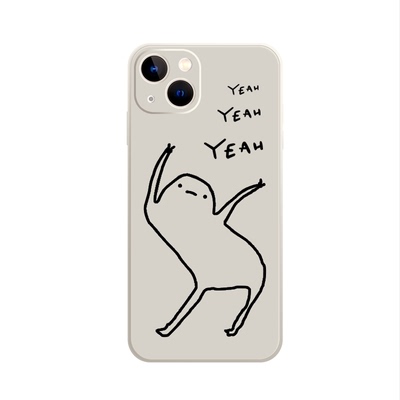 搞怪线条YEAH~NO创意硅胶壳
