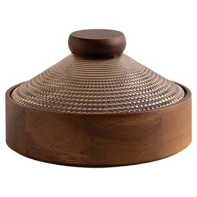 相思木干果盒客厅茶几家用零食坚果收纳盒新年乔迁果盘分格带盖